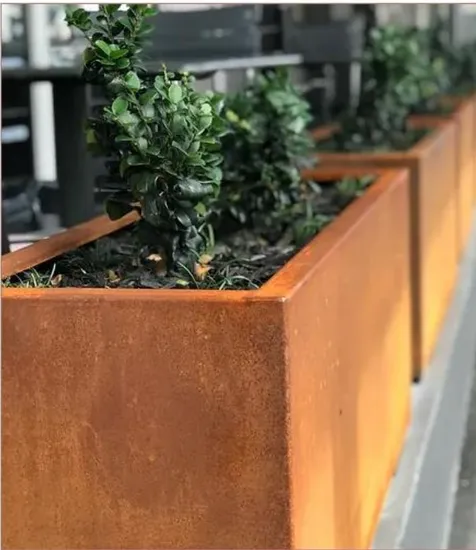 Customized Large Outdoor Tree Metal Planter Garden Pots Big Corten Steel Flower Pot