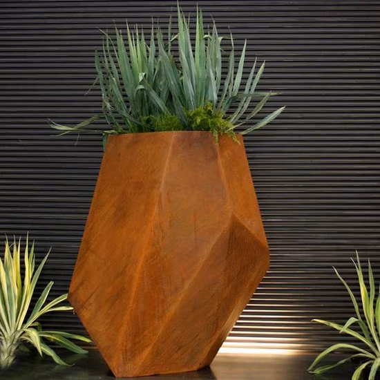 Round Flower Planter Pots Corten Steel Tree Large Planter Pots
