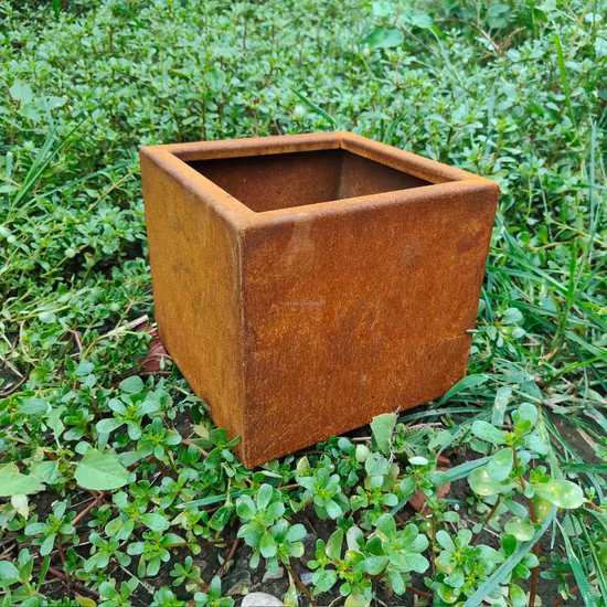 Runde Blumenpflanztöpfe Cortenstahlbaum große Pflanztöpfe