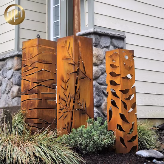 Großhandel rostiges Cortenstahl-Metall-Gartendekorations-Rechtecklicht